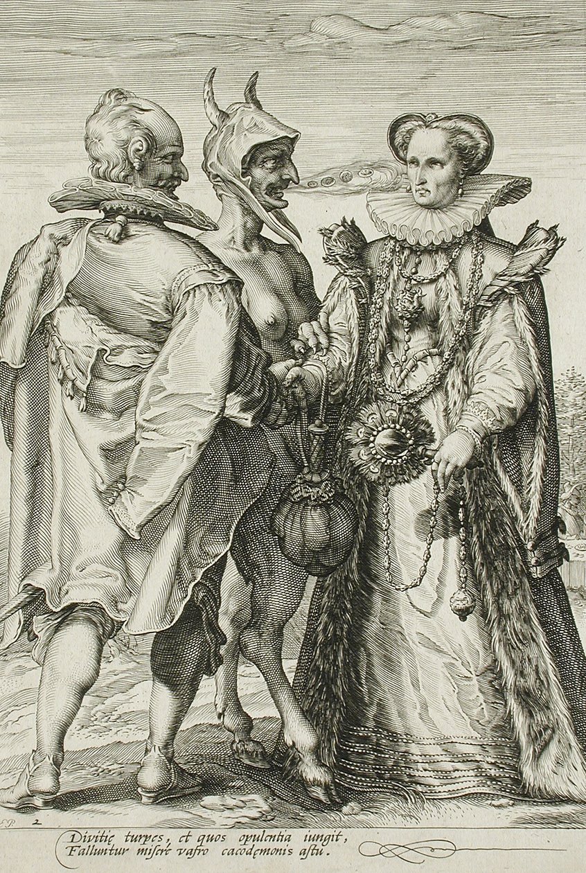 Heirat aus Geld, Platte 2 der Heiratstrilogie, ca. 1594 von Jan Saenredam