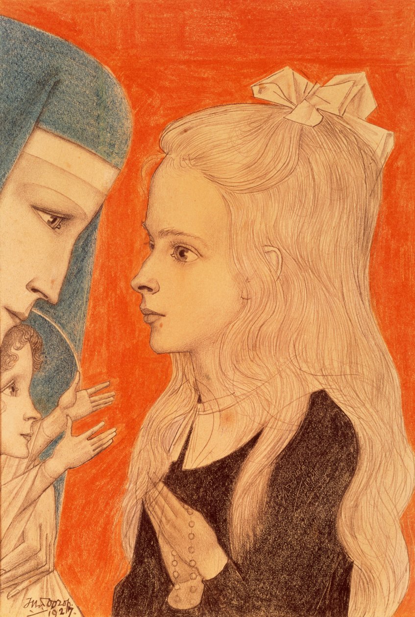 Mädchen beim Beten, 1927 von Jan Toorop