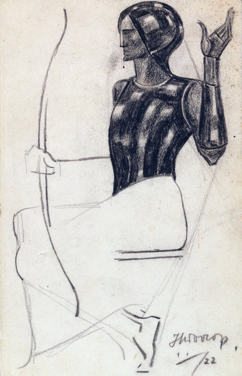 Sitzende Bogenschützin, 1922 von Jan Toorop