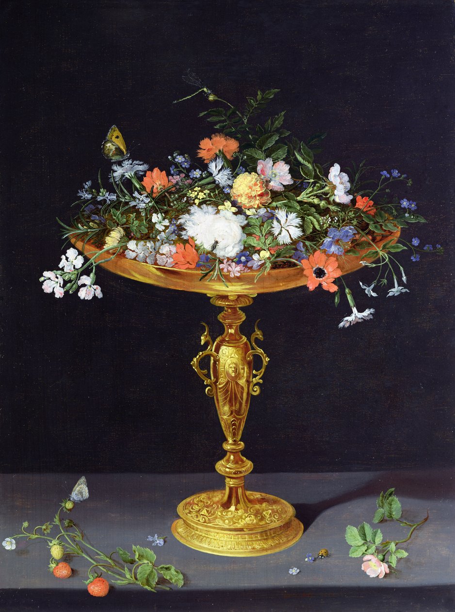 Blumen in einer goldenen Tazza, 1612 von Jan the Elder Brueghel