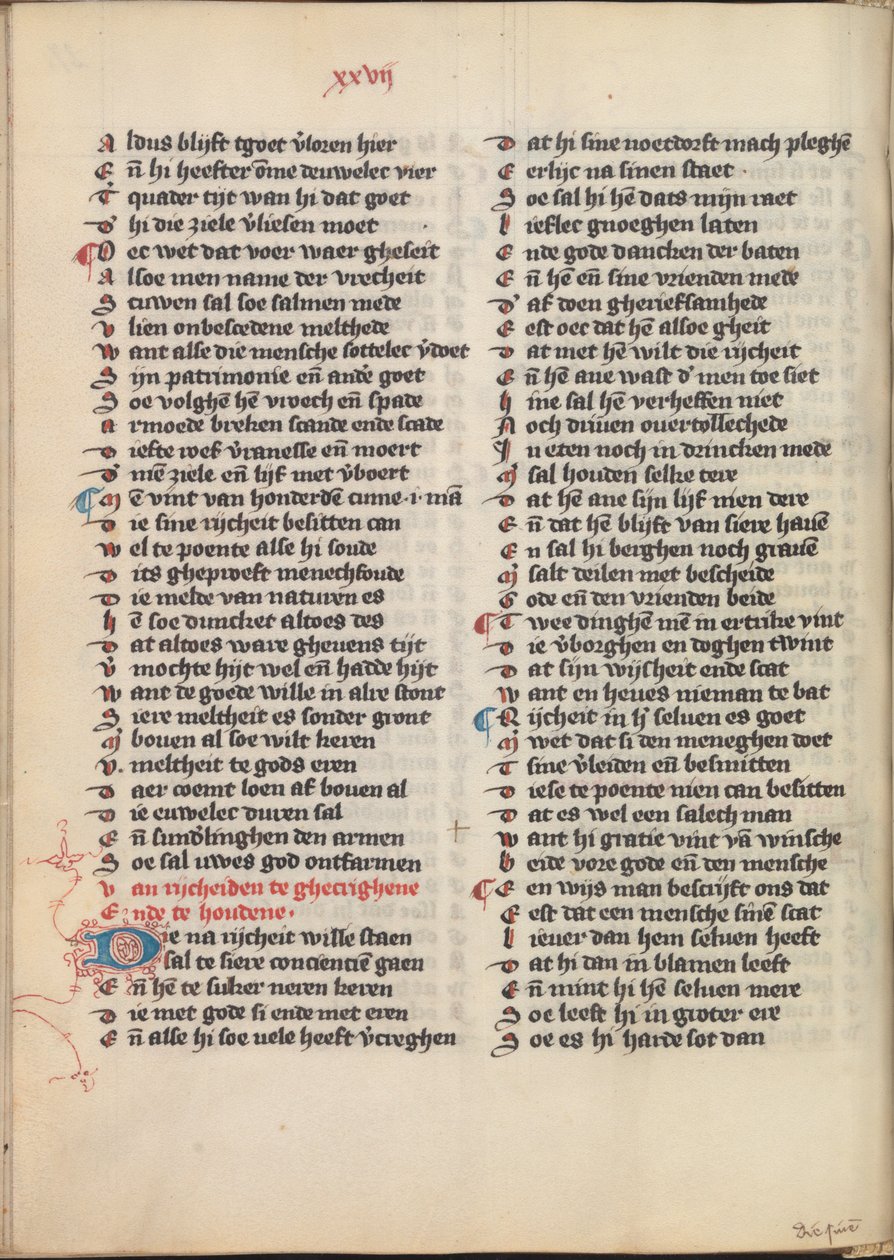 Die Dietsche Doctrinale von Jan van Boendale  