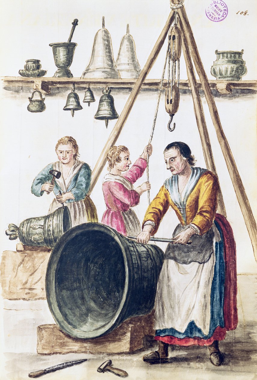 Werkstatt eines venezianischen Glockenmachers von Jan van Grevenbroeck