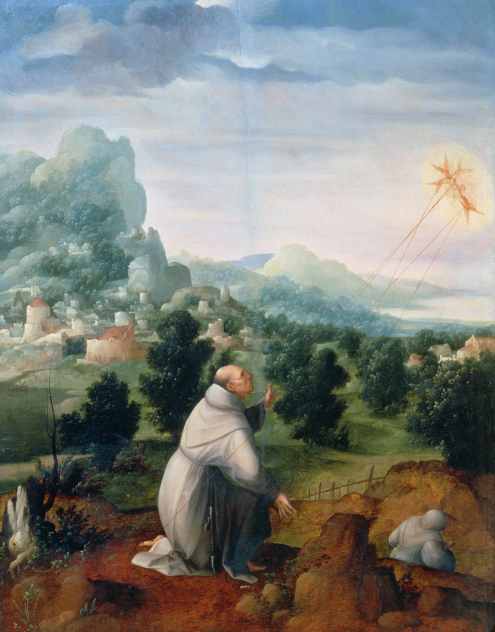 Der heilige Franziskus empfängt die Stigmata von Jan van Scorel
