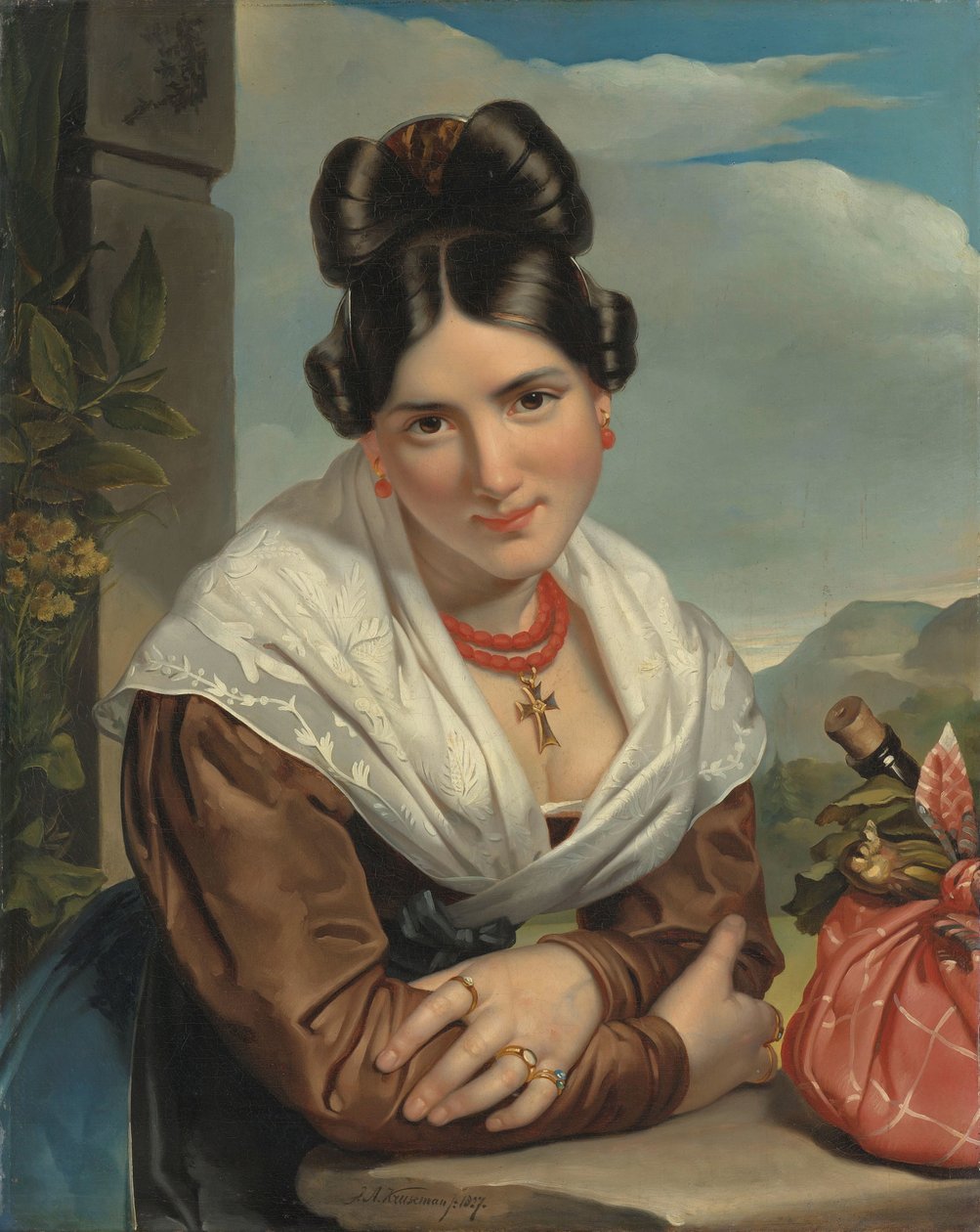 Ruhendes Mädchen von Jan Adam Kruseman