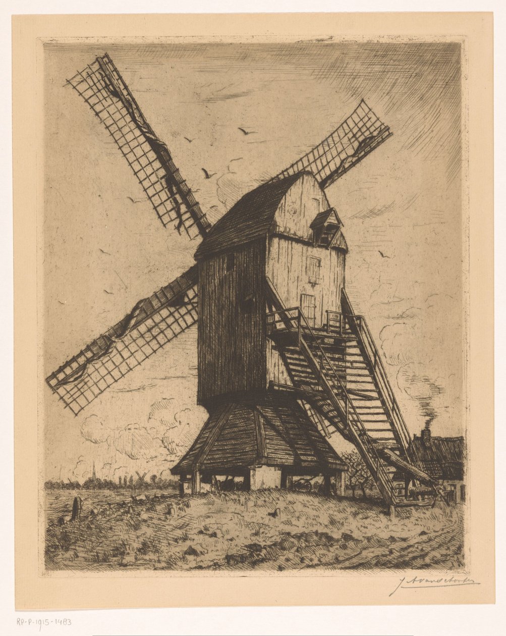 Mühle von Jan Antonius van Schooten (signed by artist)