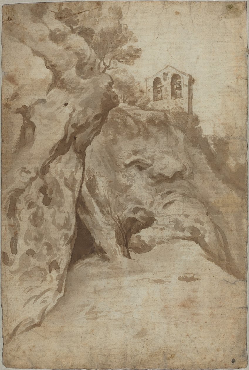 Kirchturm auf einem Hügel von Jan Asselijn