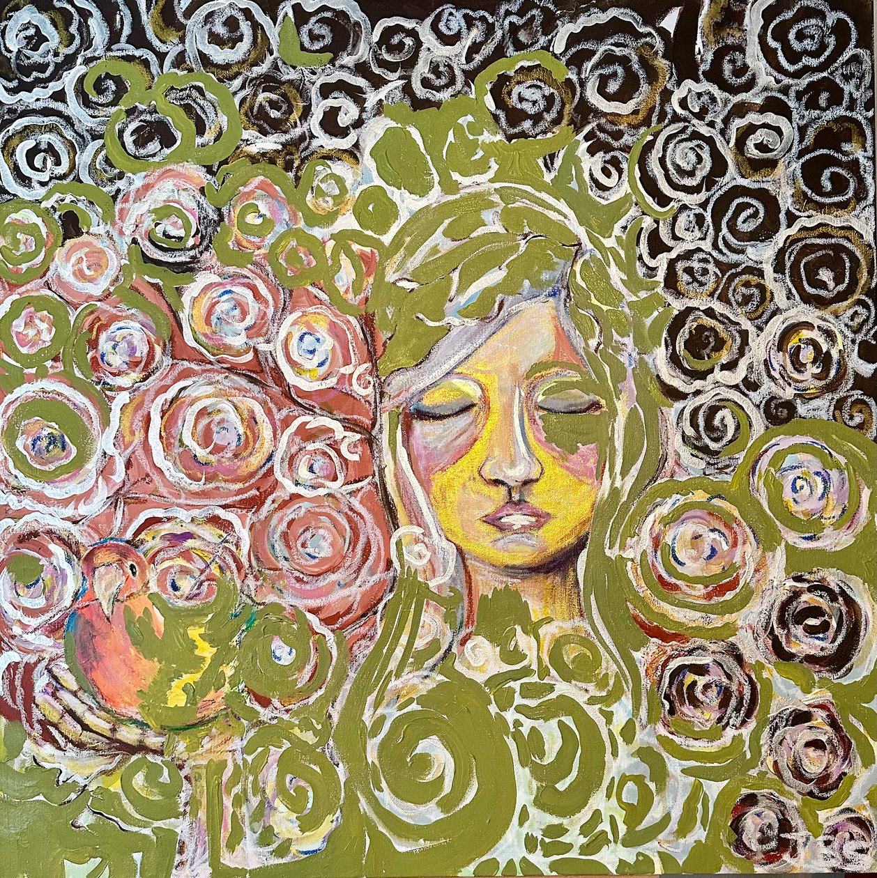 Mädchen mit Papagei von Jan Barzottini