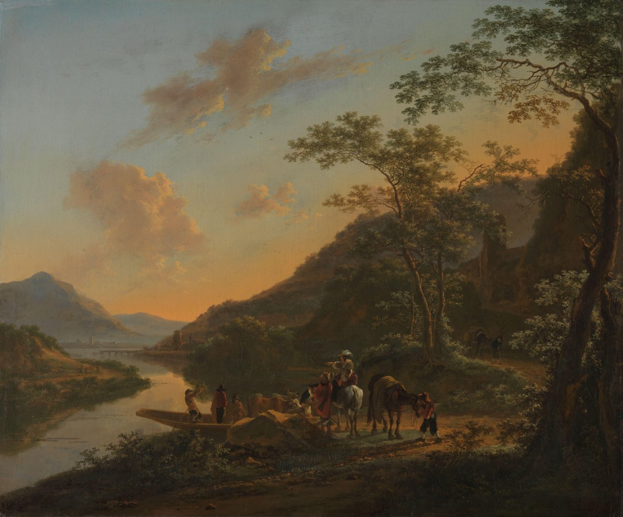Italienische Landschaft mit Fähre von Jan Both