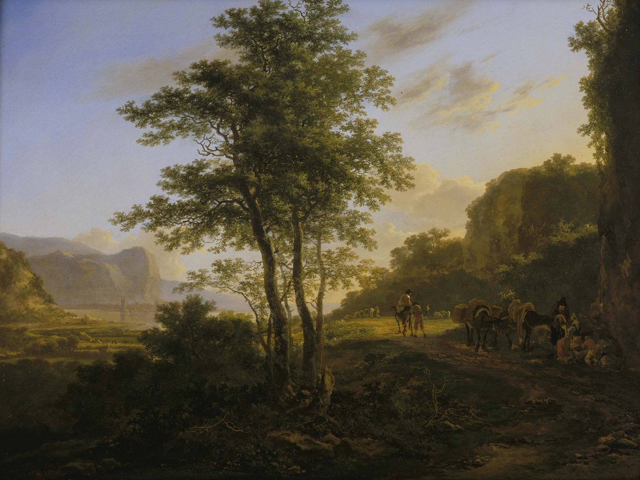 Italienische Landschaft mit Reisenden von Jan Both