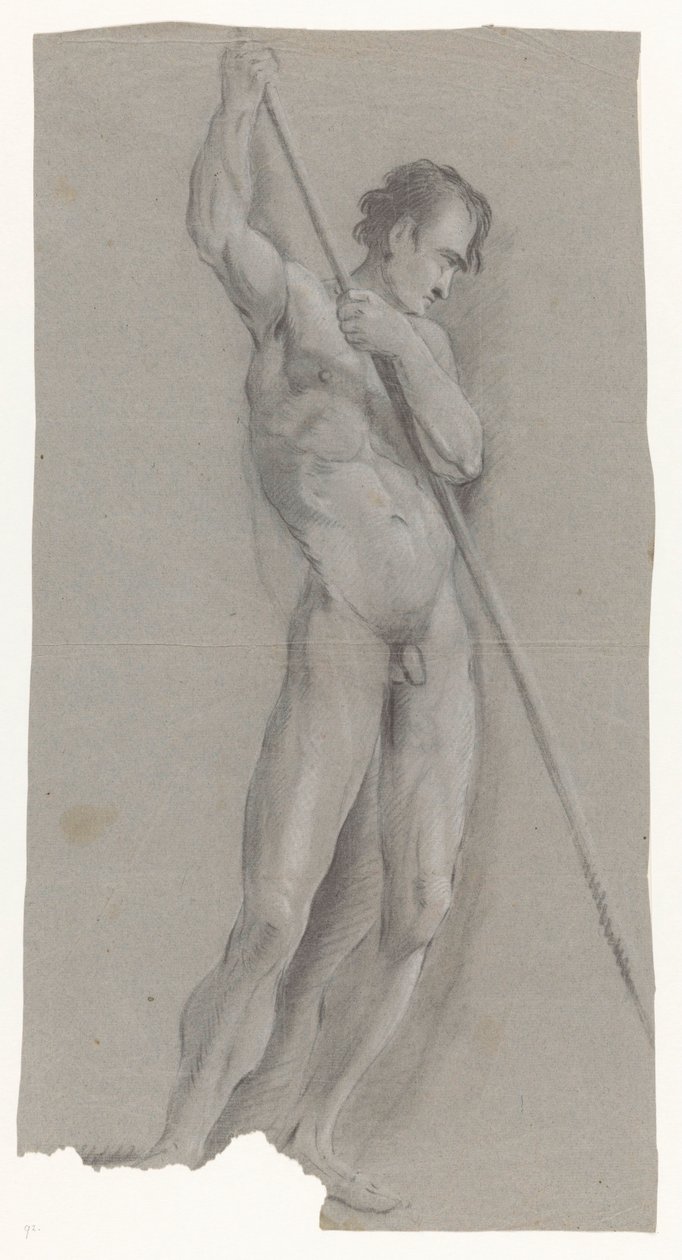 Nackter Mann mit Stock von Jan Brandes (possibly)