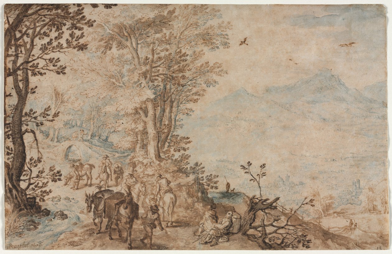 Landschaft mit Reisenden von Jan Brueghel