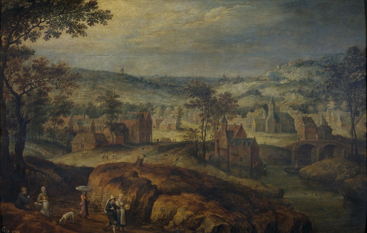 Landschaft mit Dorf von Jan Brueghel the Elder