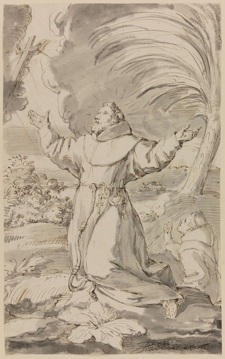 Der heilige Franziskus empfängt die Stigmata von Jan Claudius de Cock