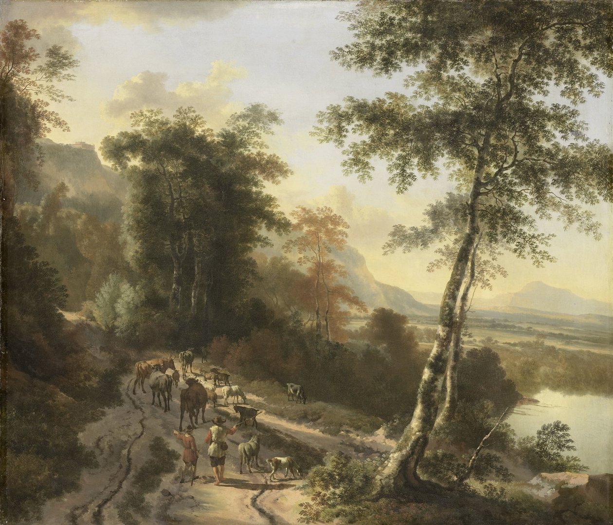 Landschaft mit Viehtreibern von Jan Hackaert