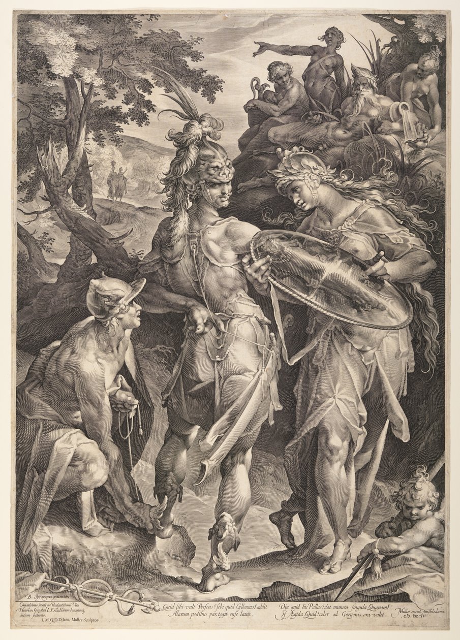 Minerva rüstet Perseus aus von Jan Harmensz. Muller