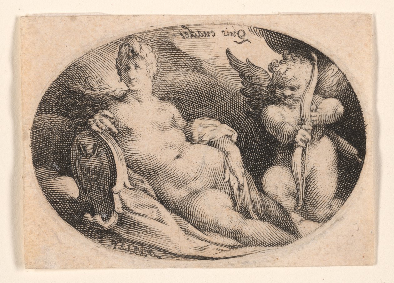 Venus und Amor in den Wolken von Jan Harmensz. Muller