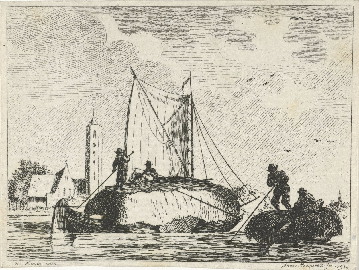 Zwei Heuschuten von Jan Izaak van Mansvelt