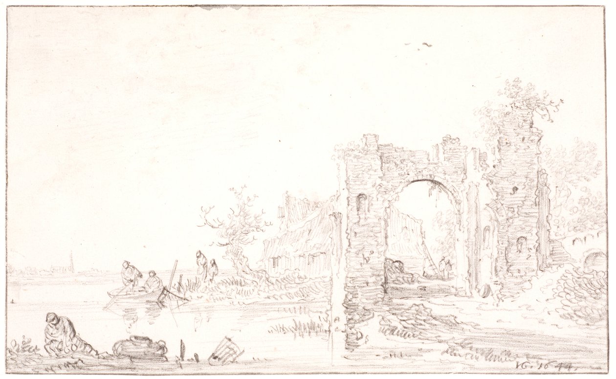 Flusslandschaft mit einer Ruine von Jan Josefsz van Goyen