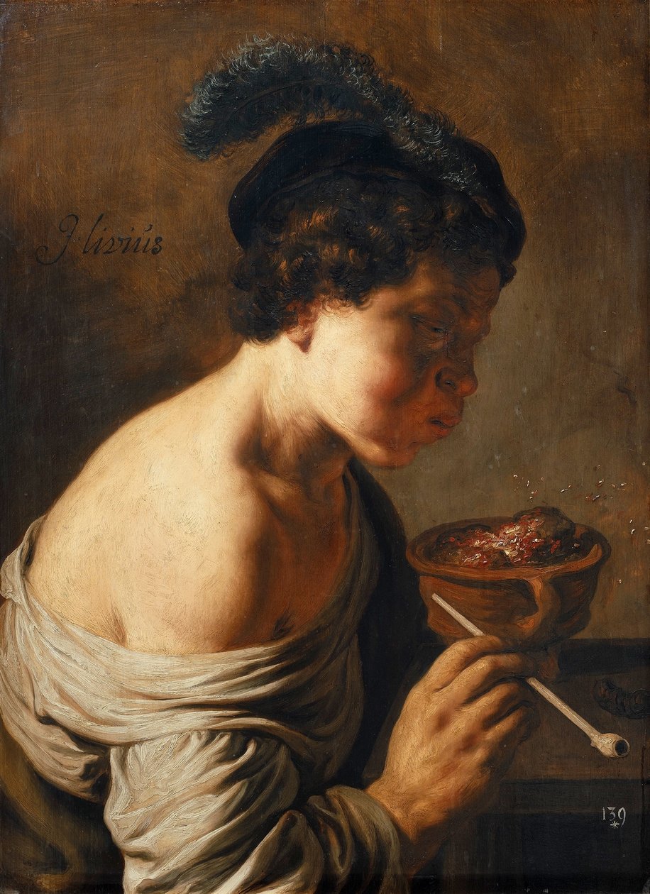 Ein Jüngling bläst auf Kohlen von Jan Lievens