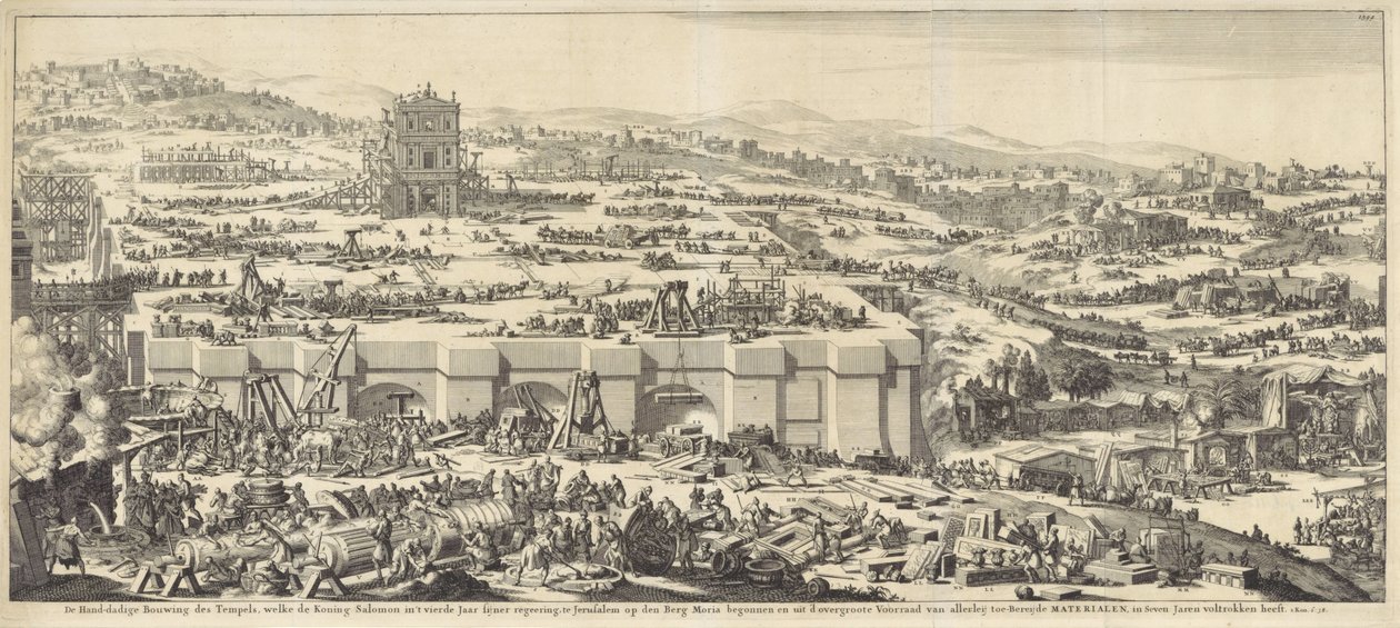 Bau des Tempels von Salomo von Jan Luyken