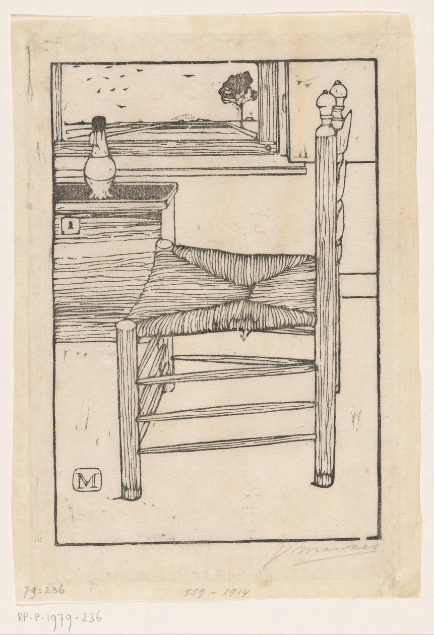 Stuhl mit Binsensitz von Jan Mankes
