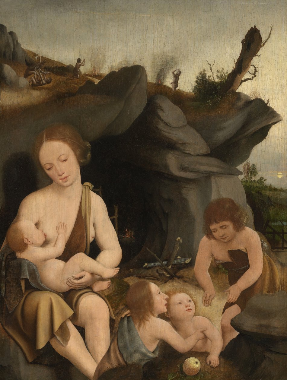 Eva und vier Kinder, ca. 1520 von Jan Mostaert