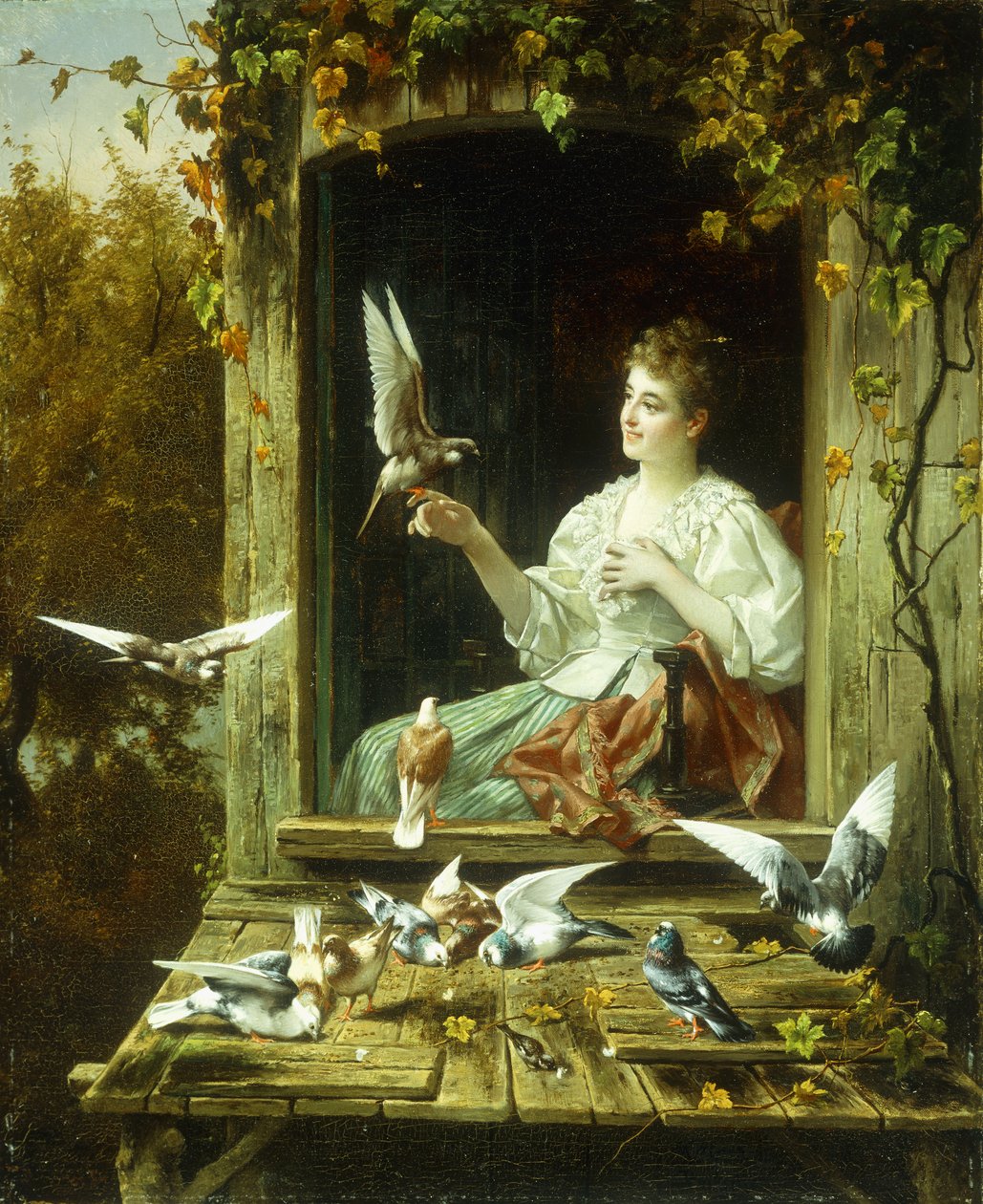 Vögel füttern von Jan Pieter Portielje