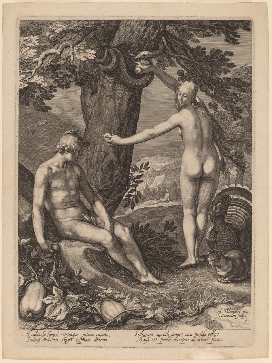 Versuchung des Menschen von Jan Pietersz Saenredam after Abraham Bloemaert