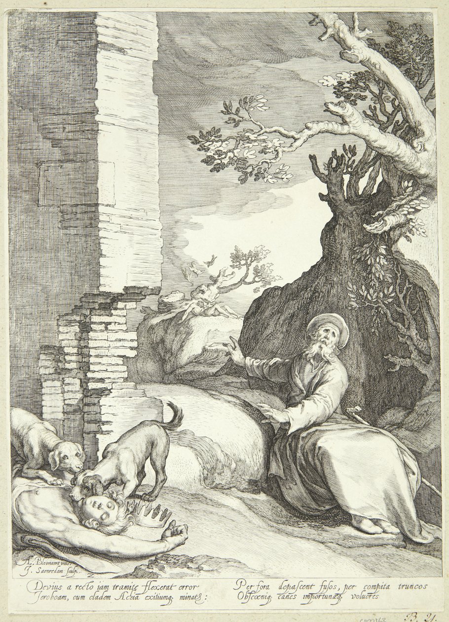 Ahija und Jerobeams Frau von Jan Saenredam