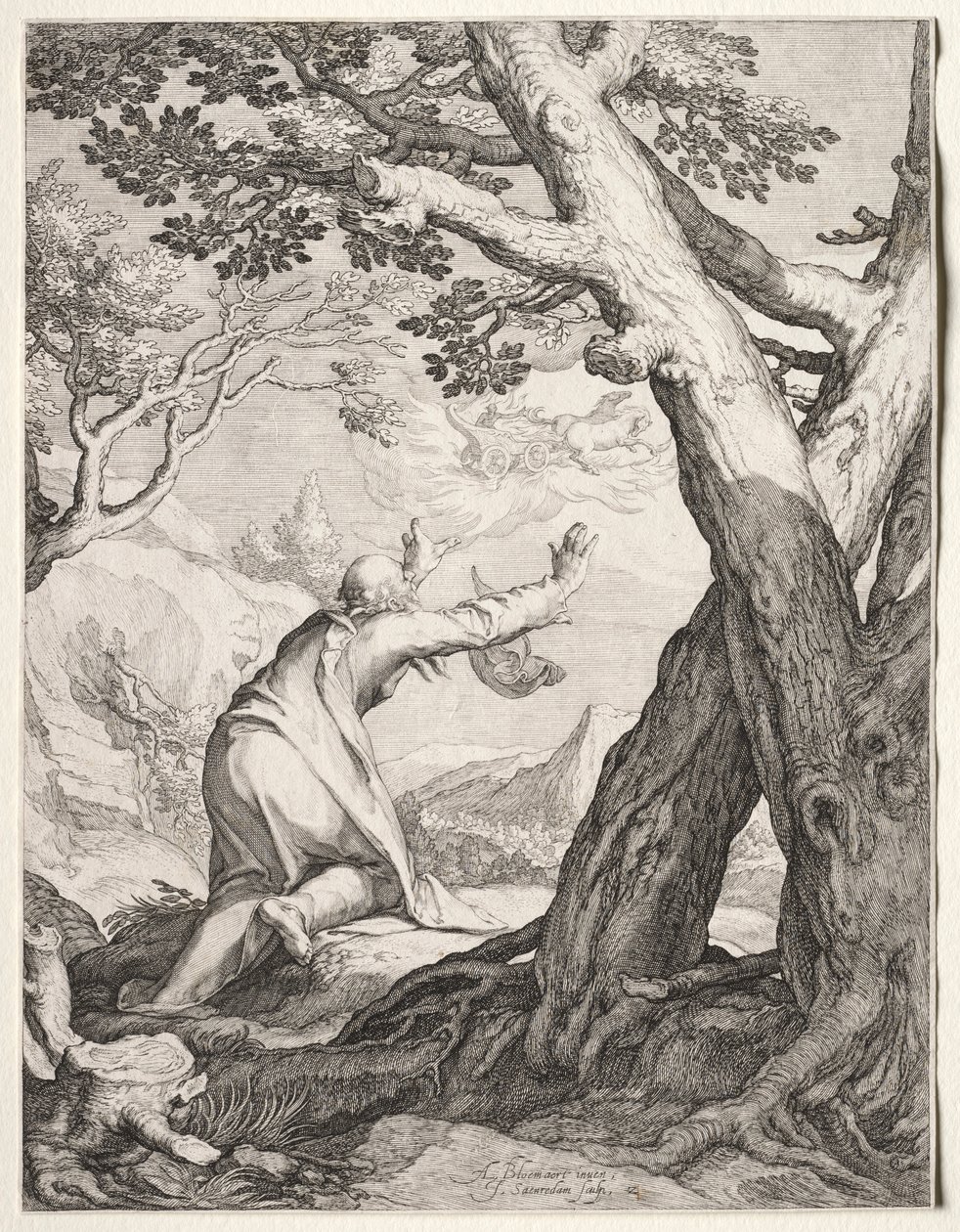 Elisa und Elias Feuerwagen, 1604 von Jan Saenredam