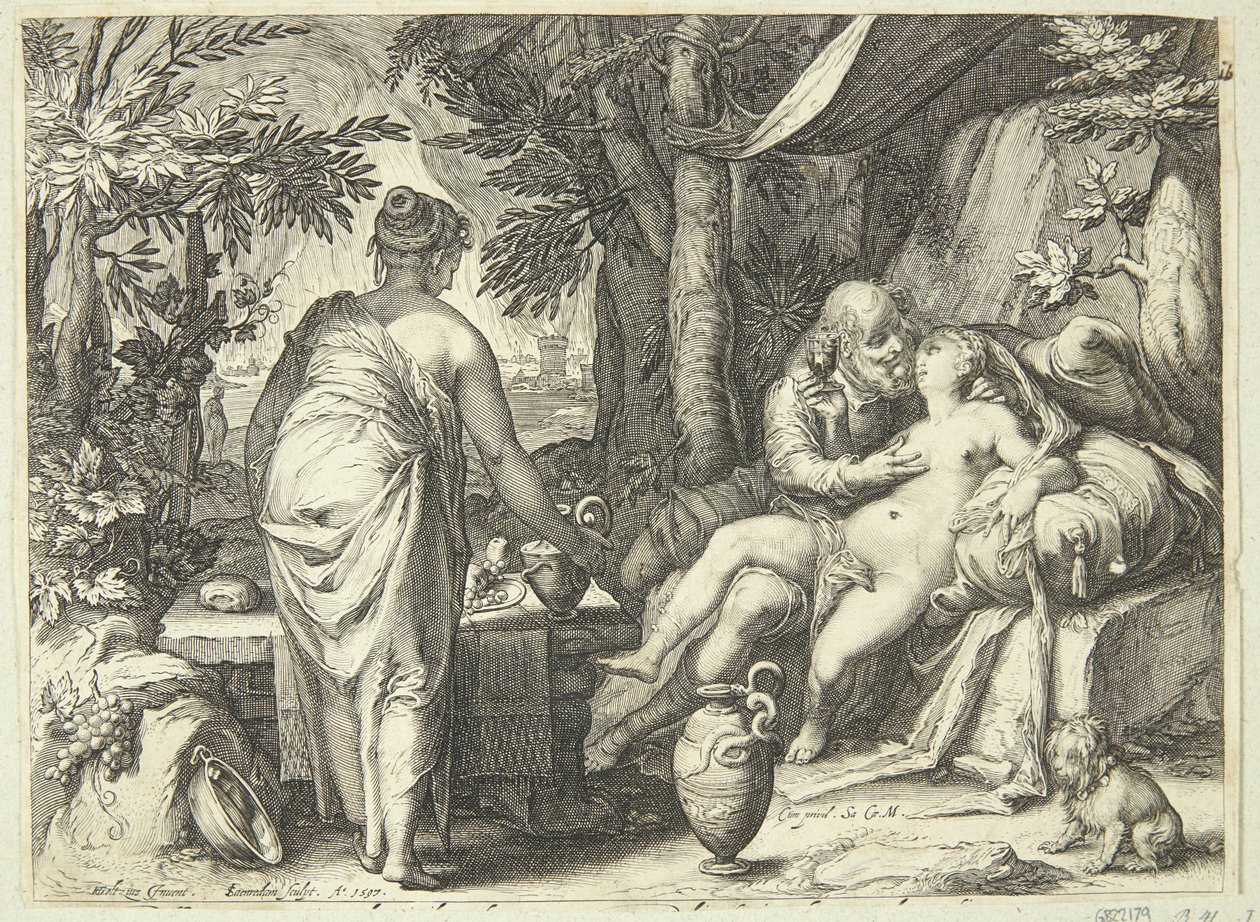Lot und seine Töchter von Jan Saenredam
