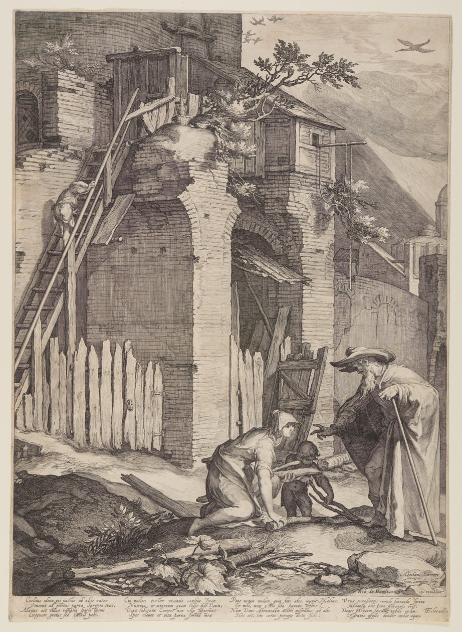 Prophet Elija mit der Witwe von Zarpat von Jan Saenredam