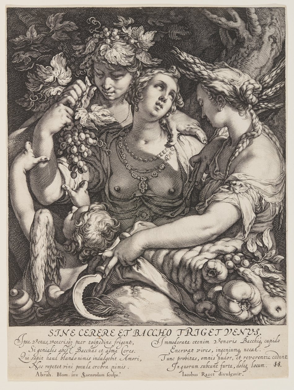 Ohne Ceres und Bacchus friert Venus von Jan Saenredam