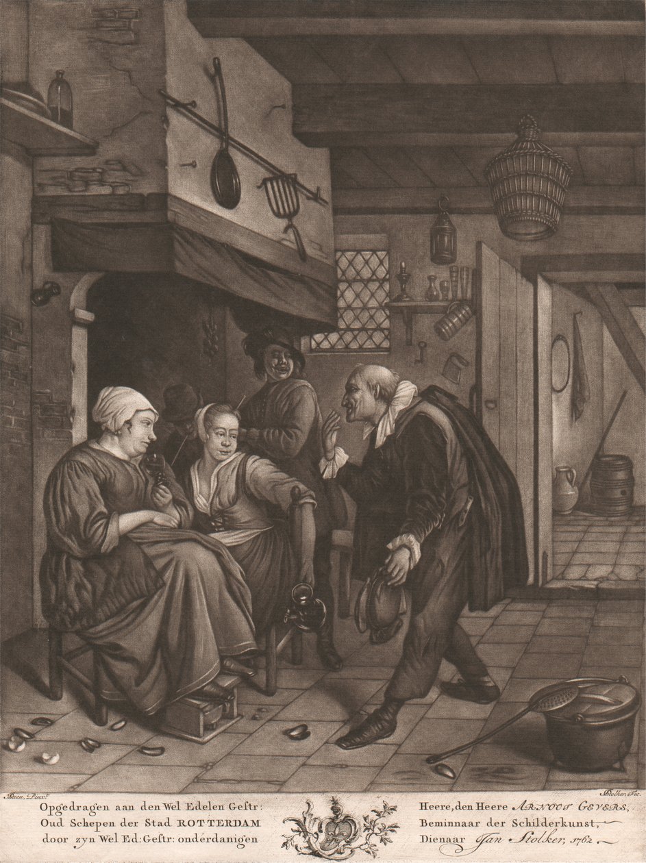 Niederländische Innenküchenszene von Jan Stolker