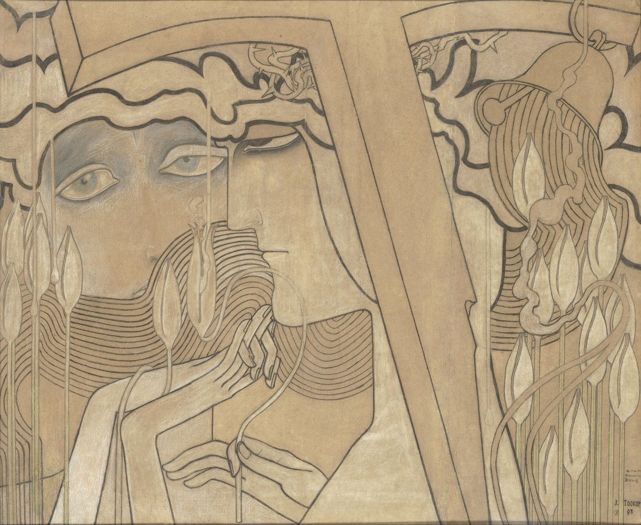 Verlangen und Zufriedenheit, 1893 von Jan Toorop