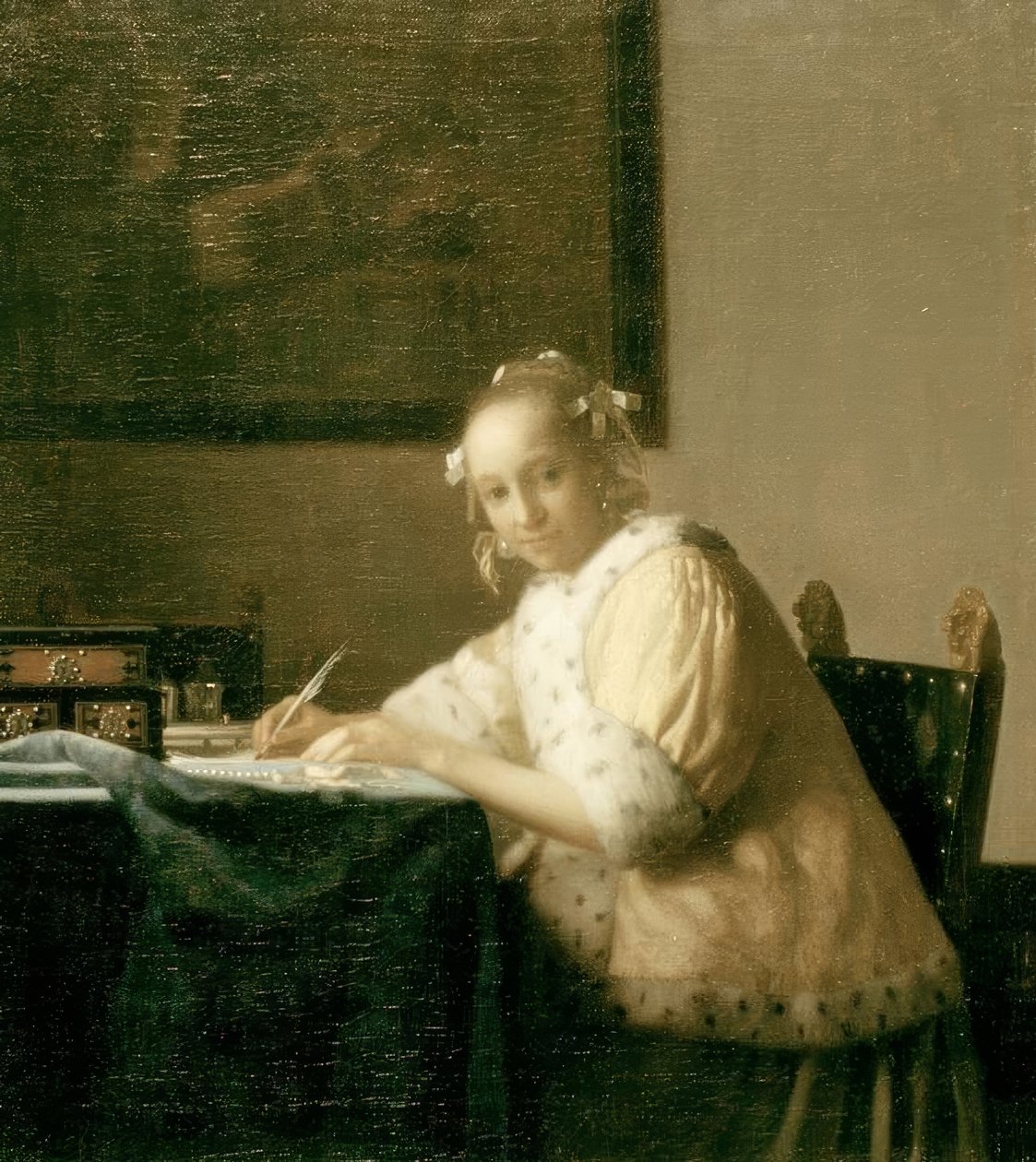 Briefschreiberin in Gelb von Jan Vermeer van Delft