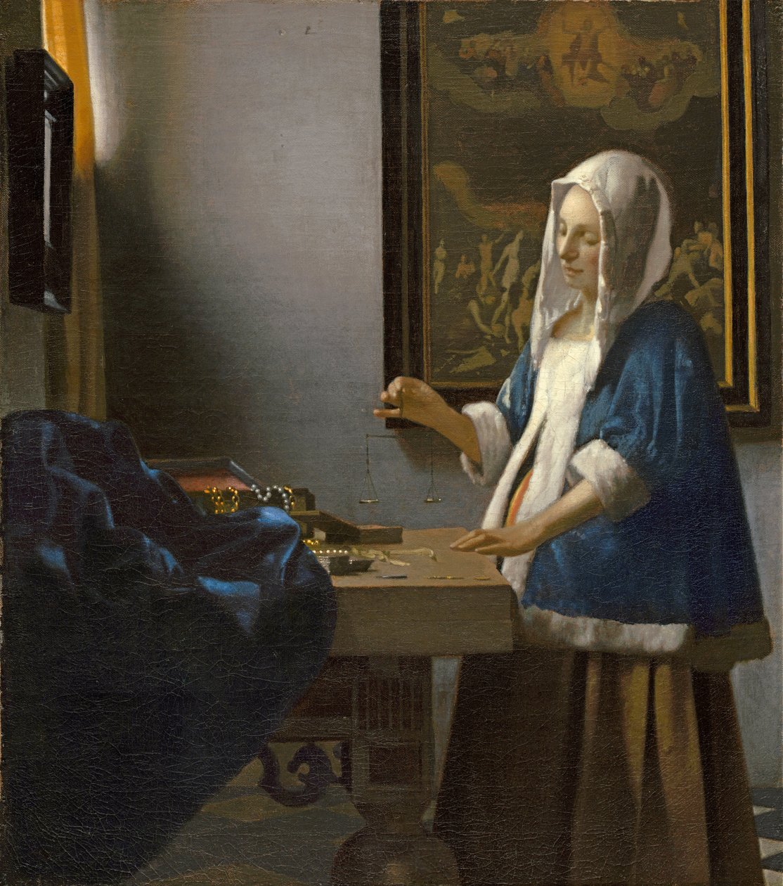Frau mit Waage von Jan Vermeer van Delft