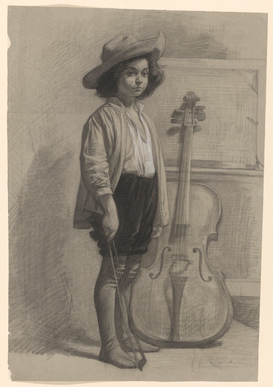 Junge stehend bei einem Cello von Jan Veth