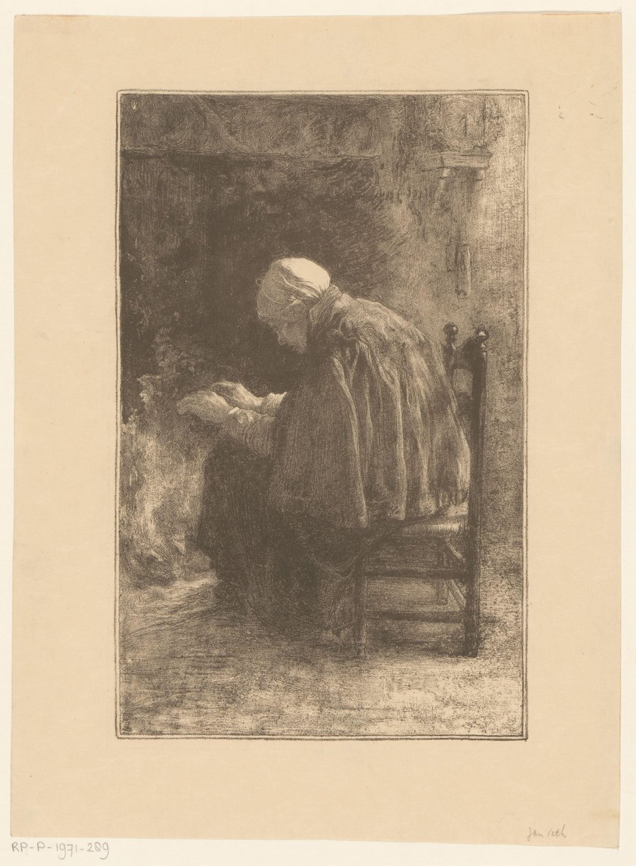 Alte Frau am Herd von Jan Veth