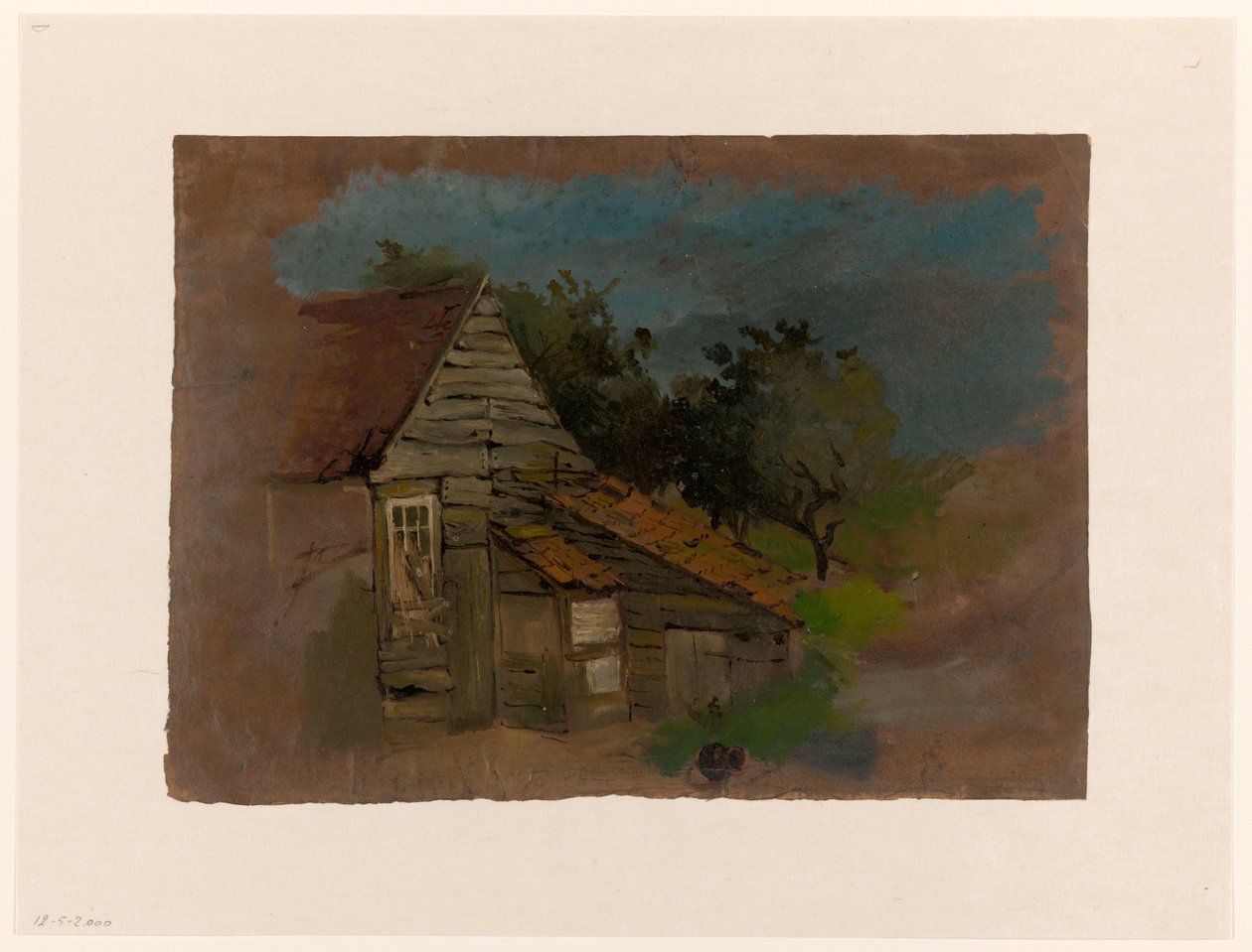 Bauernhaus mit kleiner Scheune von Jan Weissenbruch