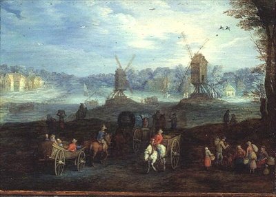 Landschaft mit Windmühlen von Jan the Elder Brueghel