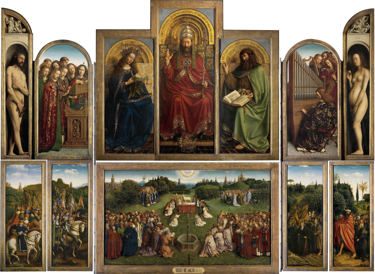 Das Lamm Gottes (Genter Altar geöffnet) von Jan van Eyck