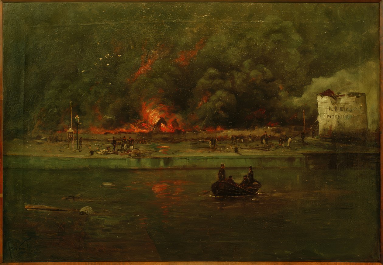 Brand der Öllager von Jan van Genegen