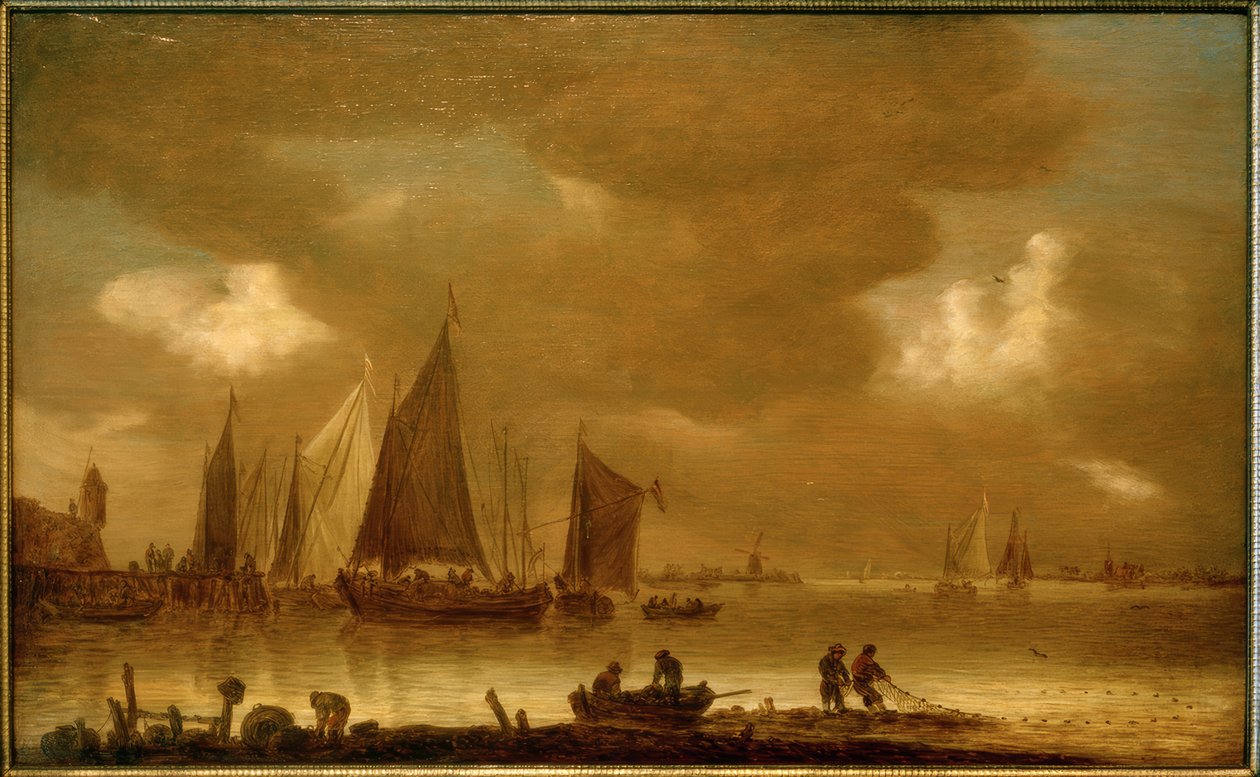 Einbringung des Fischfangs in Abendstimmung von Jan van Goyen