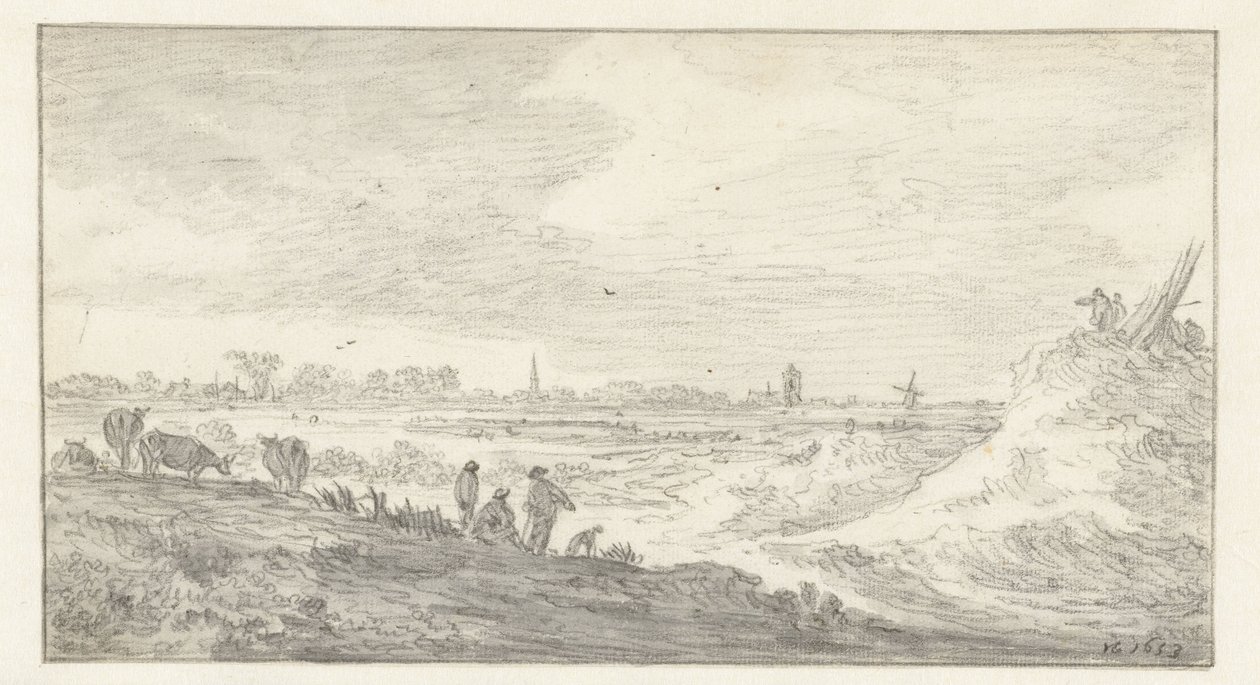 Landschaft mit Figuren auf einer Düne von Jan van Goyen