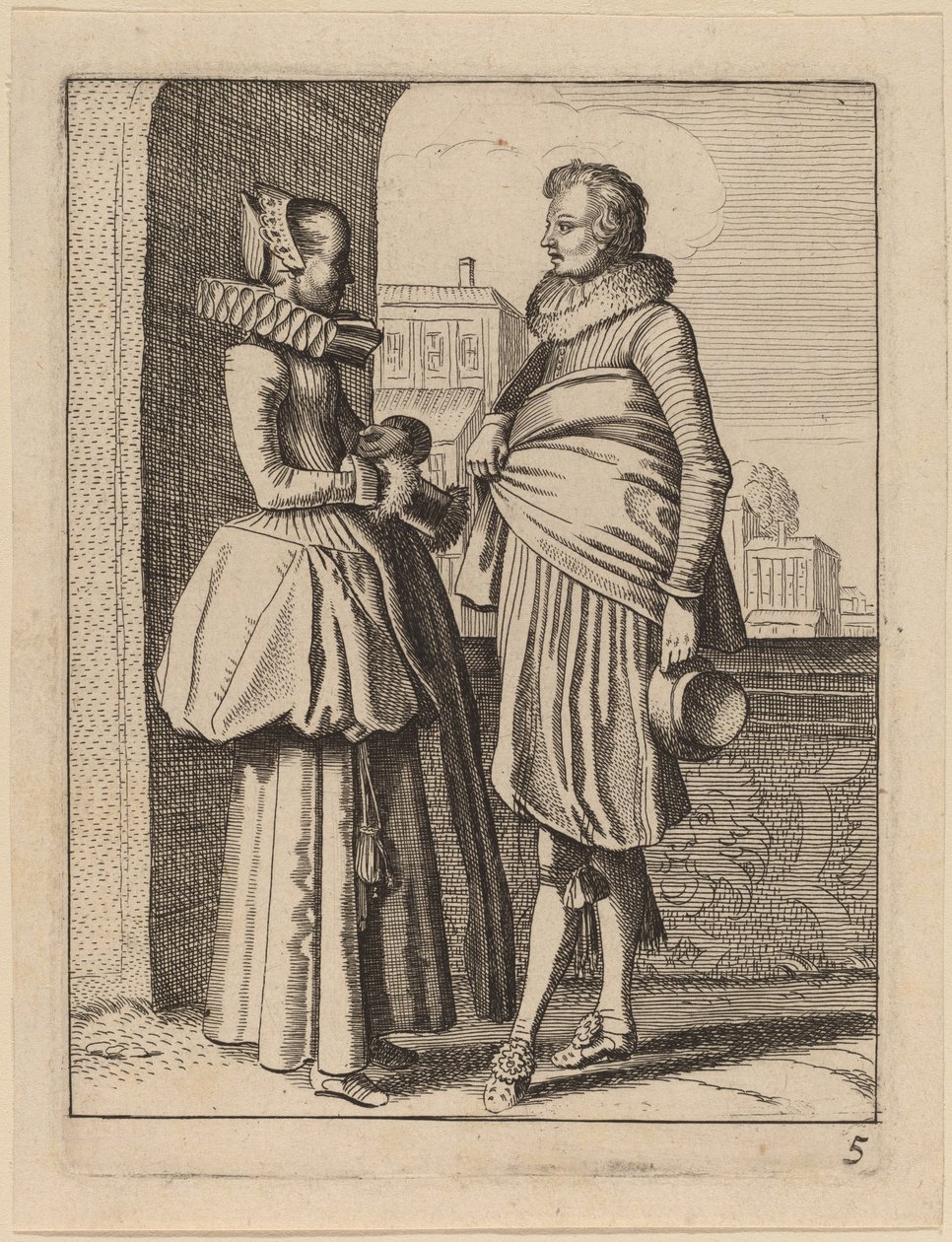 Zwei Figuren in Kostümen von Jan van de Velde II