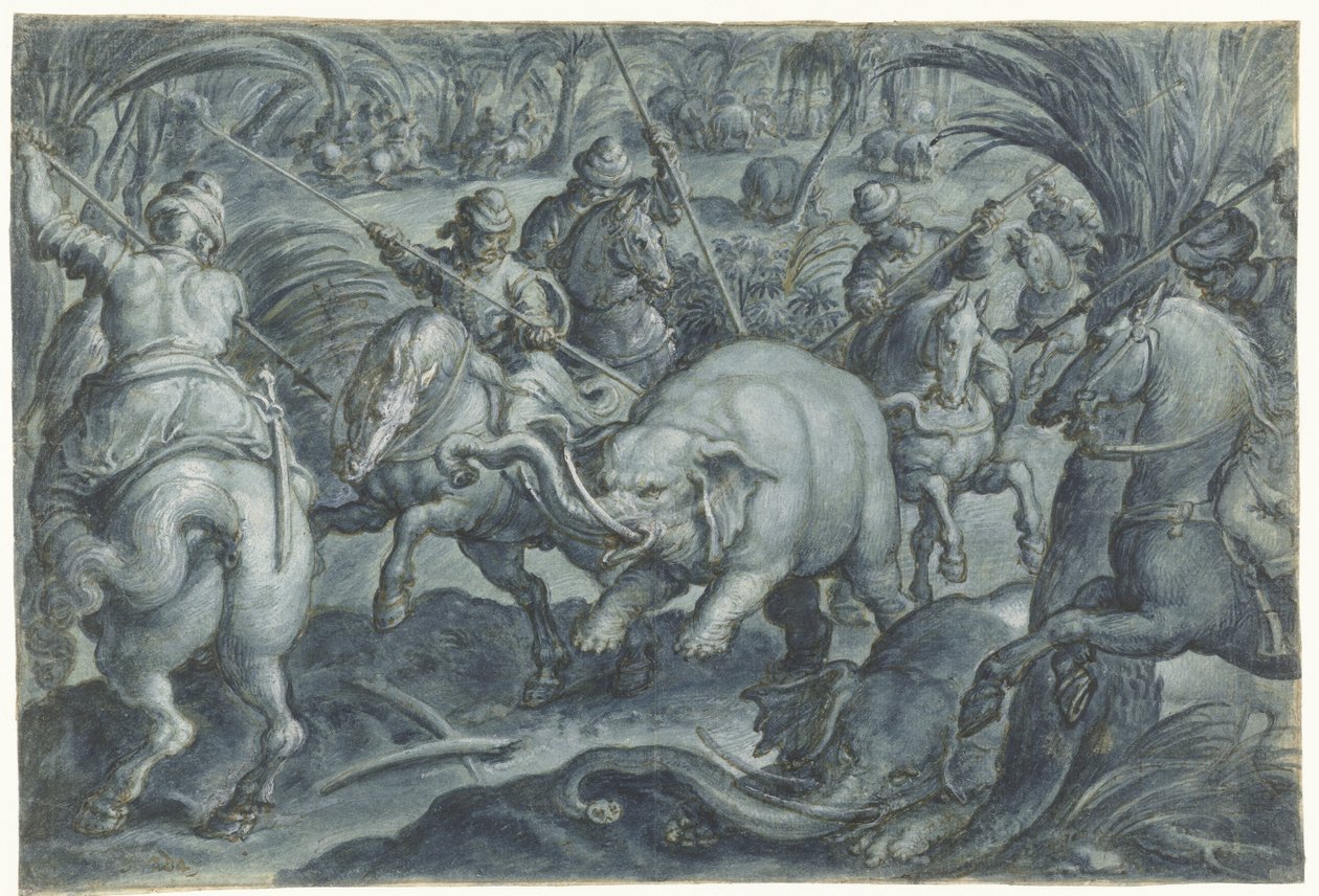Elefantenjagd von Jan van der Straet
