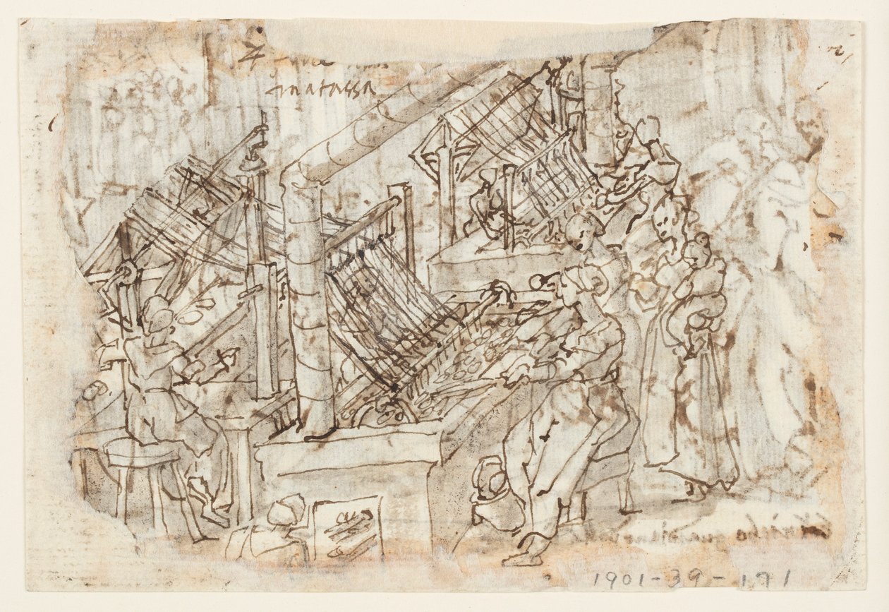 Serikultur, Kokons abwickeln von Jan van der Straet, called Stradanus
