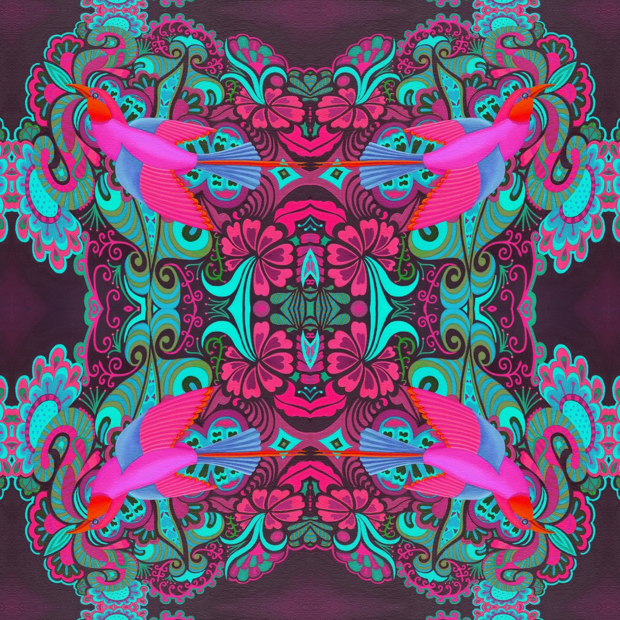 Fliegendes Vogelmuster, Maroon von Jane Tattersfield