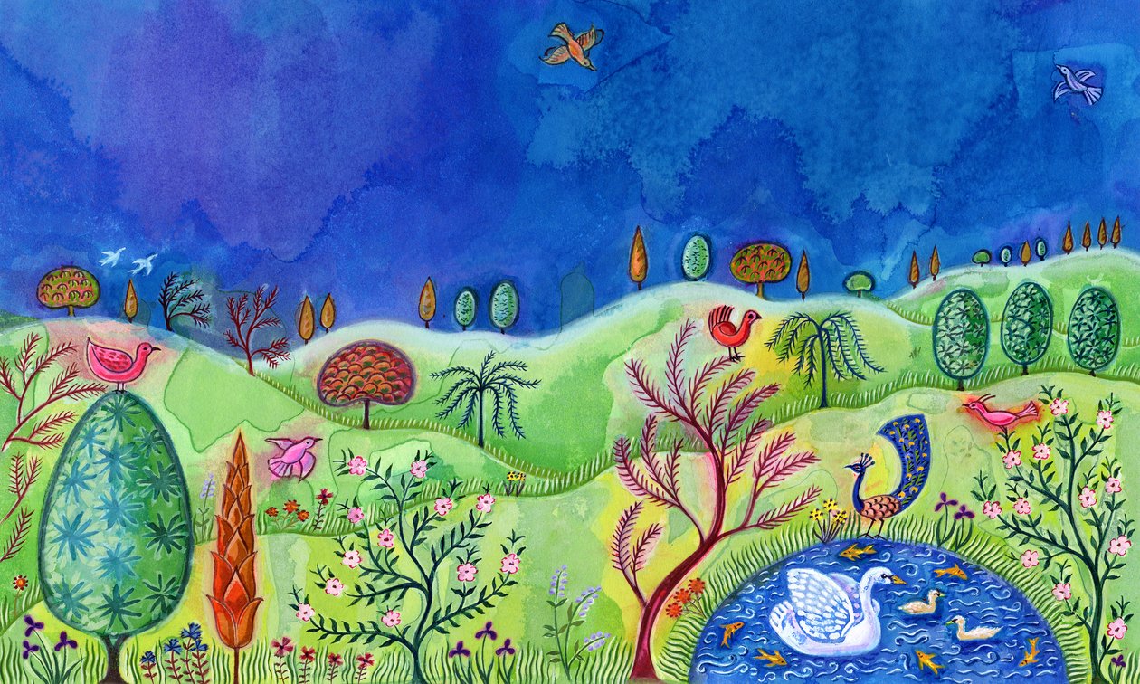 Landschaft mit Schwan von Jane Tattersfield